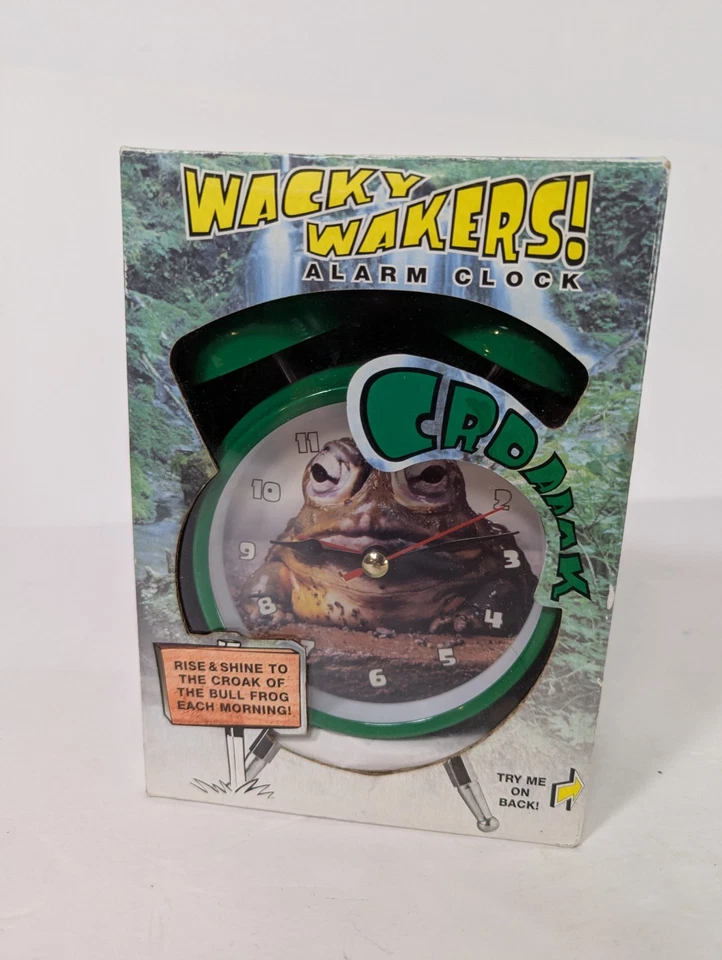 Wacky Wakers Bull Frog Reloj Despertador Croaks Divertido Loco Batería Opt. NUEVO con caja Foto 4 de 4