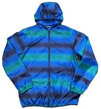 Llbean Kids Hooded Jacket Boys multi Color Blues Greens Shell Jacket XL