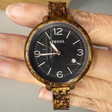 Rare Fossil Heather Analog Black Dial Women's Watch-JR1408 Needs Battery Read