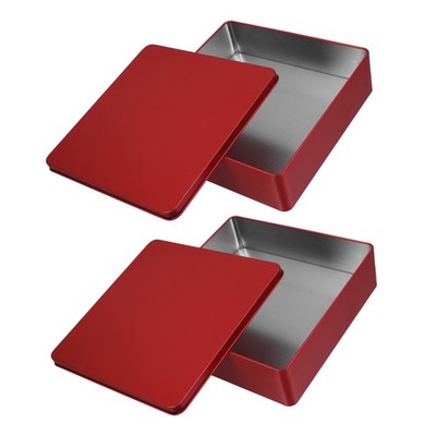  2 Pcs Extra Large Storage Box Small Tinplate Container with Lid Empty Cookie