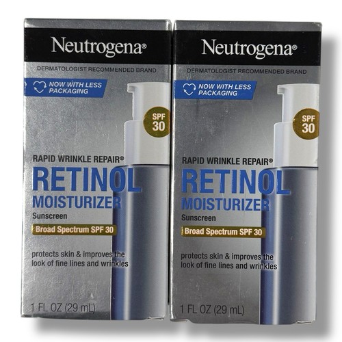 (2 Pack) Neutrogena Rapid Wrinkle Repair Retinol Moisturizer with SPF 30, 1 Oz