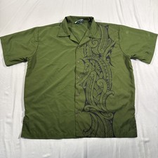 Makani Hawaii Hawaiian Print Button Down Shirt Short Sleeve Men  s 25.5x28