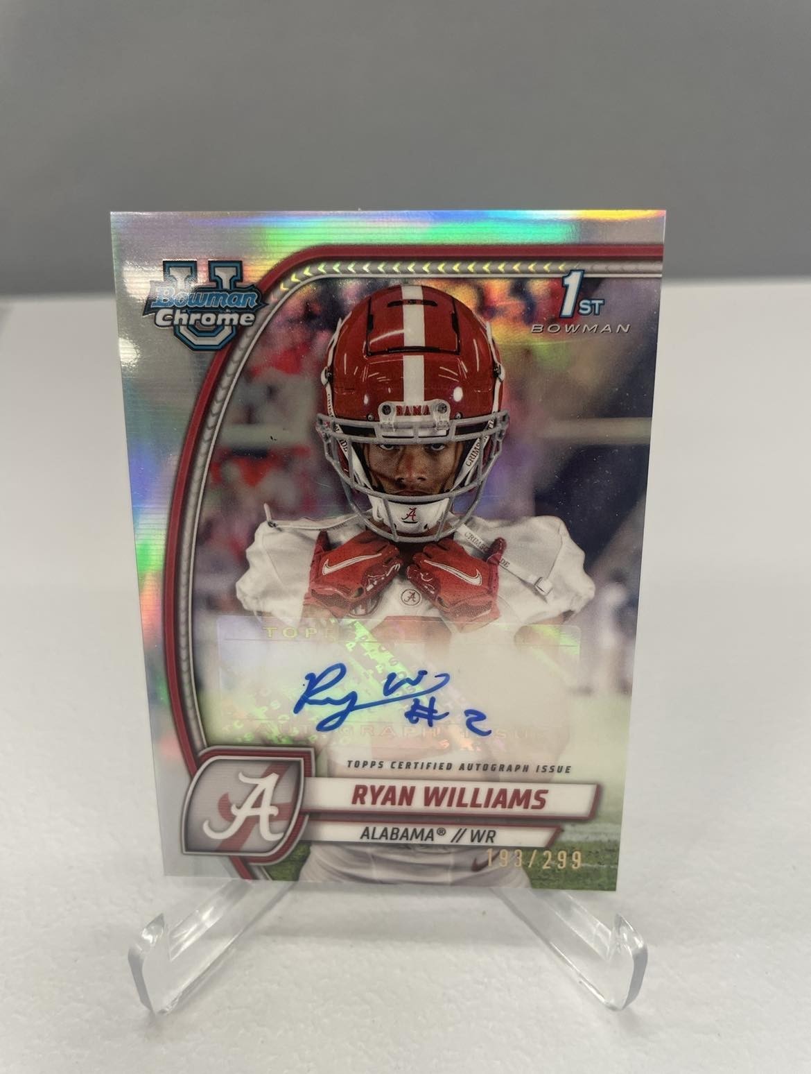 2024 Bowman Chrome U Ryan Williams 1st Refractor Auto /299