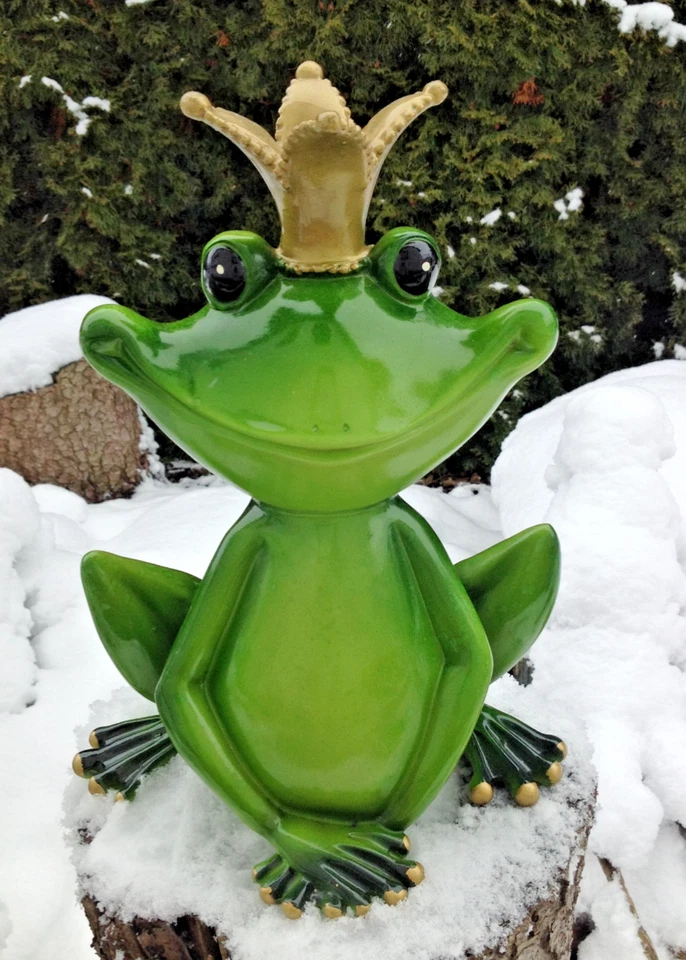 XL Froschkönig 29cm groß Frosch Unke Kröte, Deko Figur - Bild 3 von 4