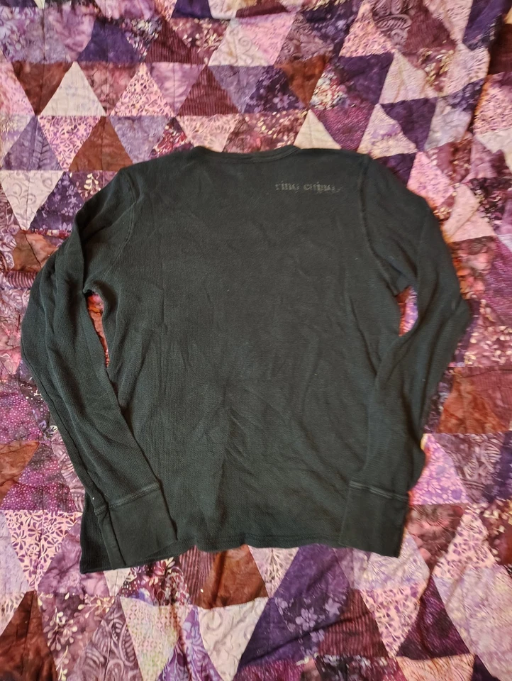 Vintage Y2K Pi Beta Phi Sorority Shirt Women's XL Black Thermal Waffle Knit - Image 4 of 4