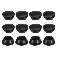 Silicone Round Snap 19mm/0.75inch, 12 Pack Protective Cover Cap Head, Black