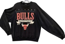 Vintage 90s Chicago Bulls Sweatshirt Black Red Crewneck Mens Size Large