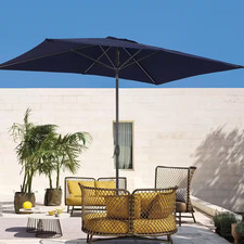6 Ft. X 9 Ft. Rectangular Patio Market Umbrella with UPF50 , Tilt Function and W