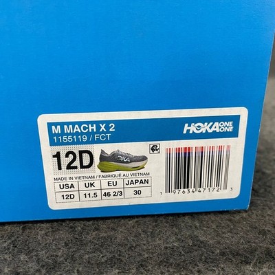 HOKA Mach X 2 Racing Shoes Men's Size 12 D Frost Citrus 1155119 | eBay