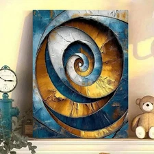 Spiral Abstract Framed Canvas Stretched Ready to Hang 50x40 Home decor Gift