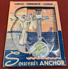 VINTAGE ORIGINAL BOX San Diego California SOUVENIR anchor thermometer