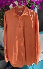 Pierre Cardin Peach / Orange Bold Button Up Men's Shirt Large 16-16.5, 34-35