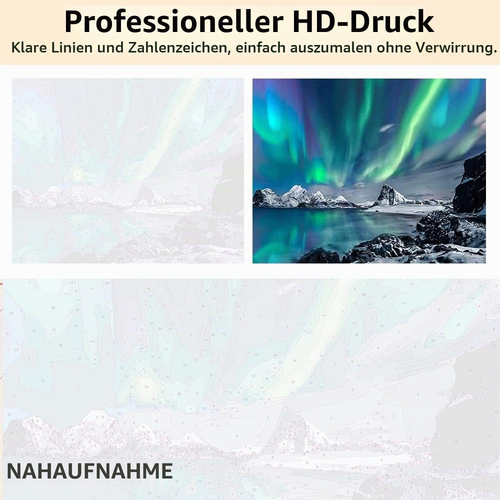 Aurora Malen nach Zahlen für Erwachsene, Schneeberg, 16x20 Inch flammenloses Ölg - Bild 2 von 8
