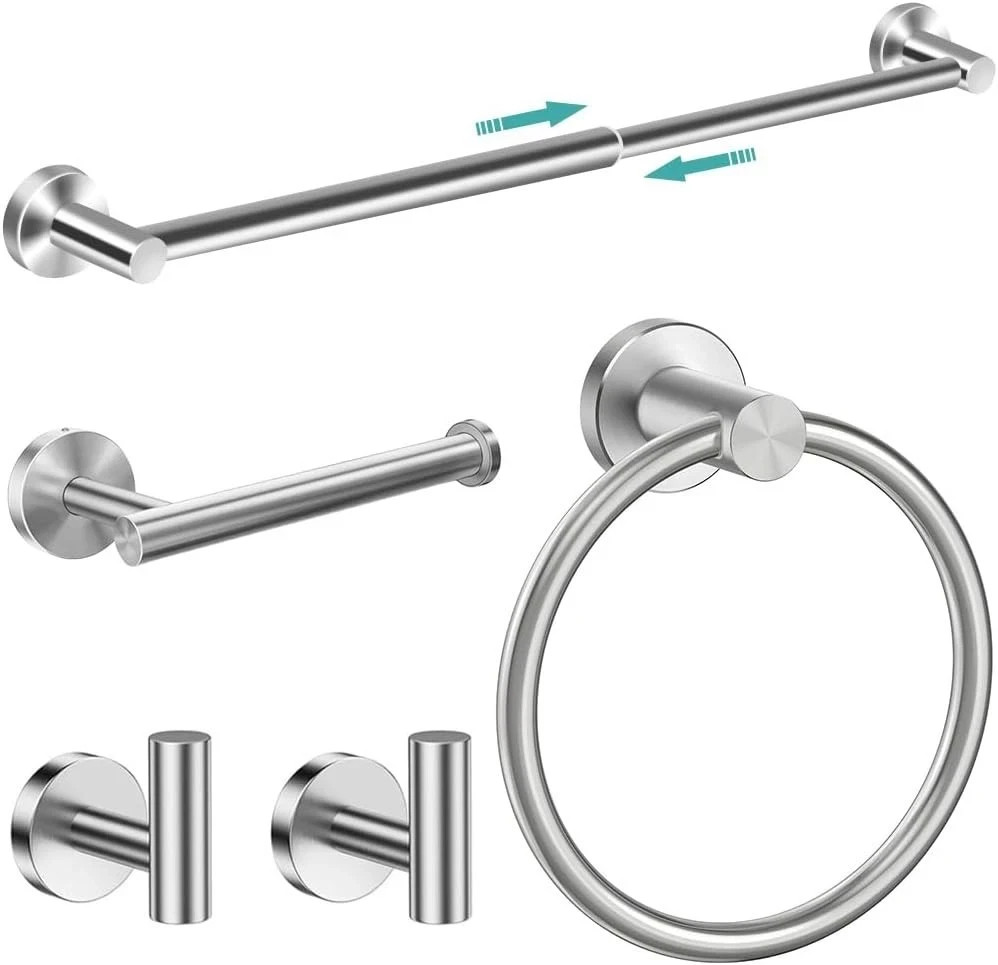 5 Piece Towel Bar Set Bath Accessories Bathroom Hardware - 3