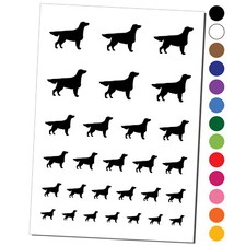 Flat-Coated Retriever Dog Solid Temporary Tattoo Water Resistant Set