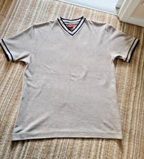 Herren hellbraun mit dunkelblauem Besatz Kurzarm Oberteil von Burton Größe Medium