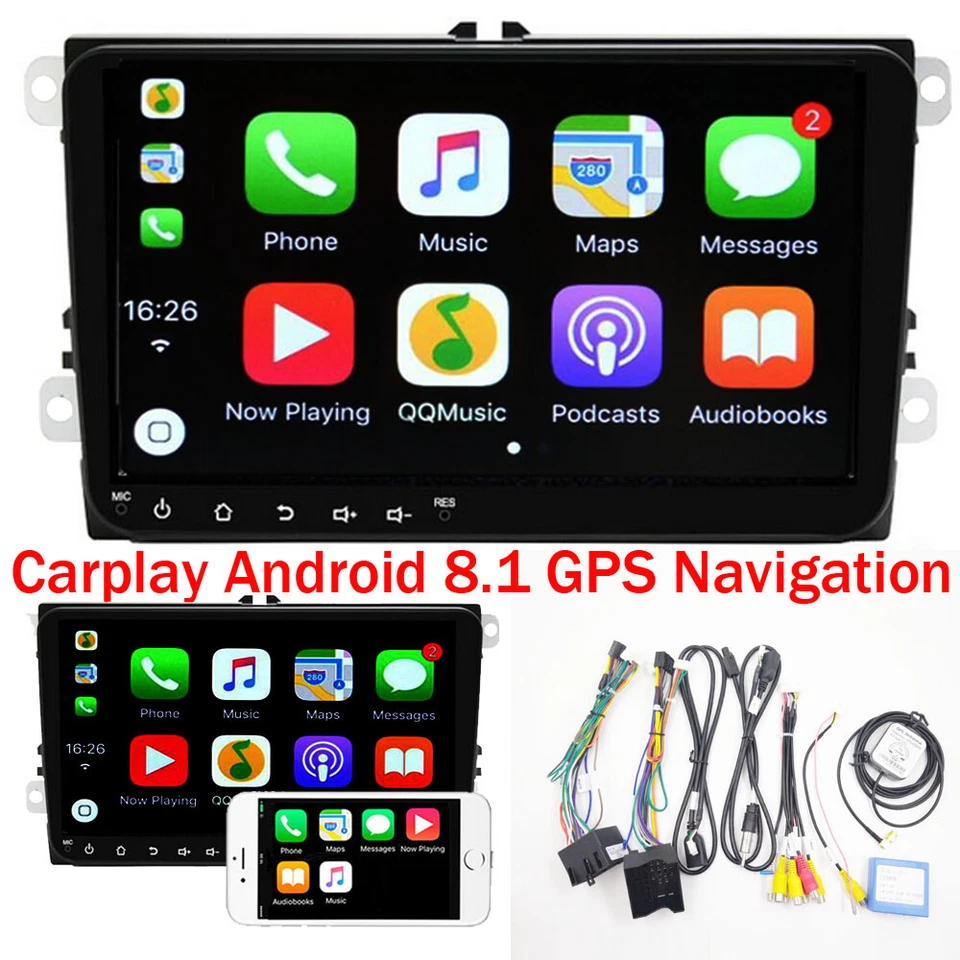 9" Autoradio Android 8.1 GPS Navi Carplay Android Auto USB BT Für VW TIGUAN GOLF - Bild 1 von 4