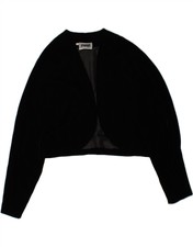 Luisa Spagnoli Womens 3/4 Sleeve Open Bolero Jacket It 48 Xl Black Cupro Bs75