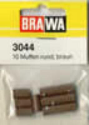 Brawa 3044 Round Sockets Brown (10)