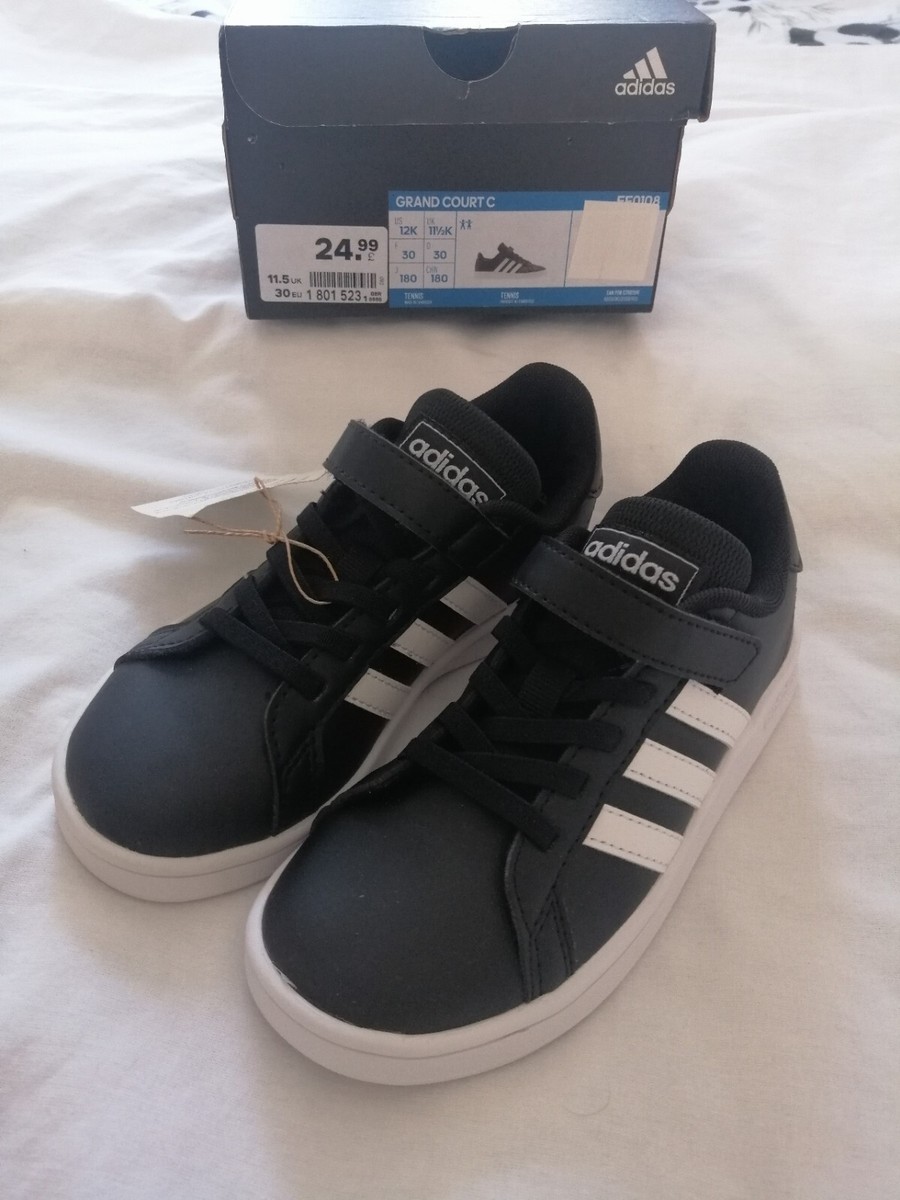 Adidas Grand Court C Child Trainers Sneakers White Black