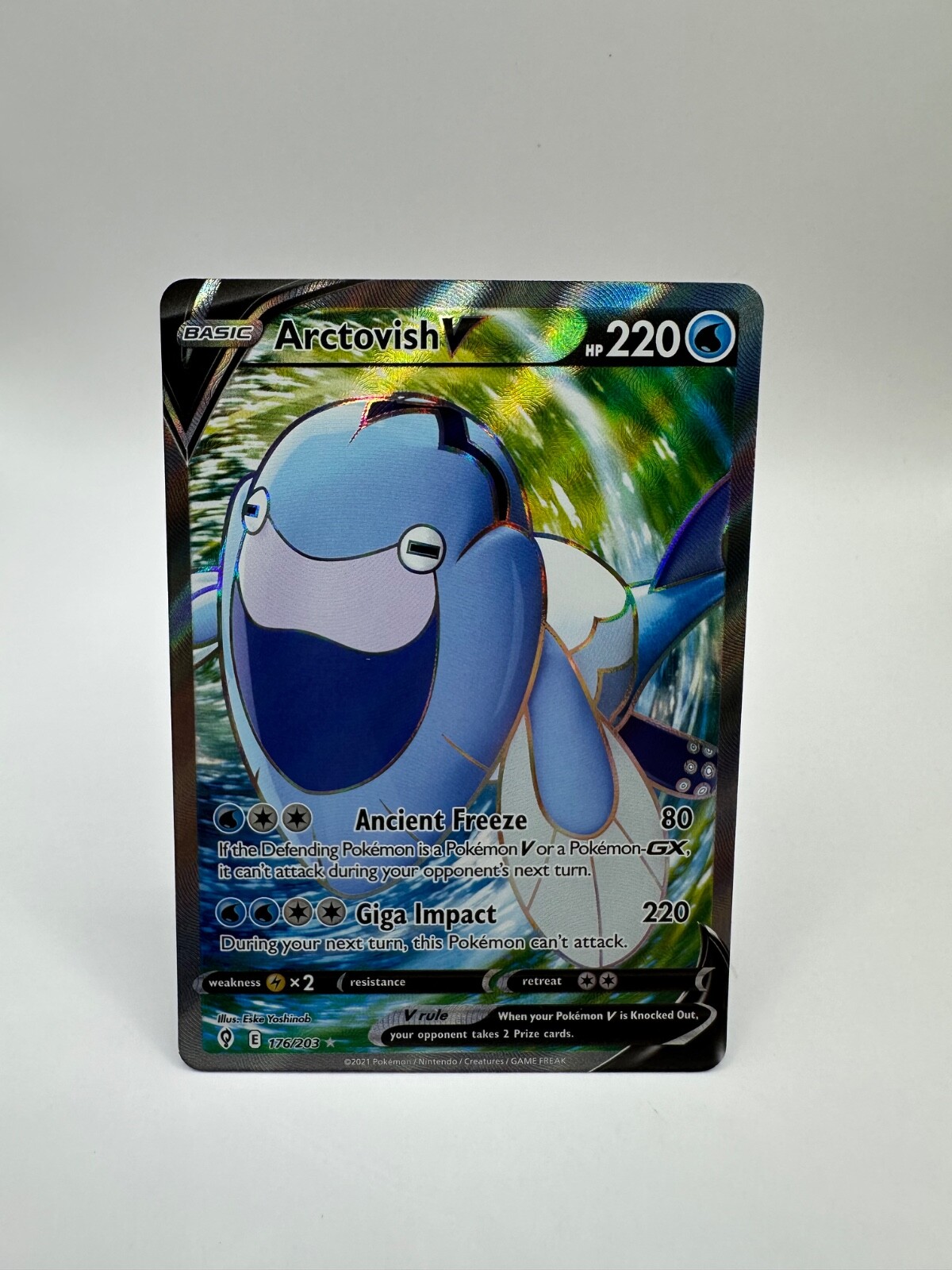Arctovish V (Full Art) 176/203 Swsh07: Evolving Skies Pokemon Card Holo -NM