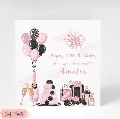 Personalised Birthday Card 18th 21st 30th 40th 60th Granddaughter Daughter Niece