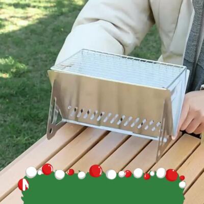 Grill De Camping Portable Pliable En Acier Inoxydable - Mini Barbecue Pour L'extérieur