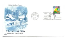 2245  Christmas Scene 1986 ArtCraft FDC