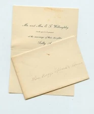 1902 Wedding Invitation, WILLOUGHBY Family, Macon, Illinois to W. Cullison 