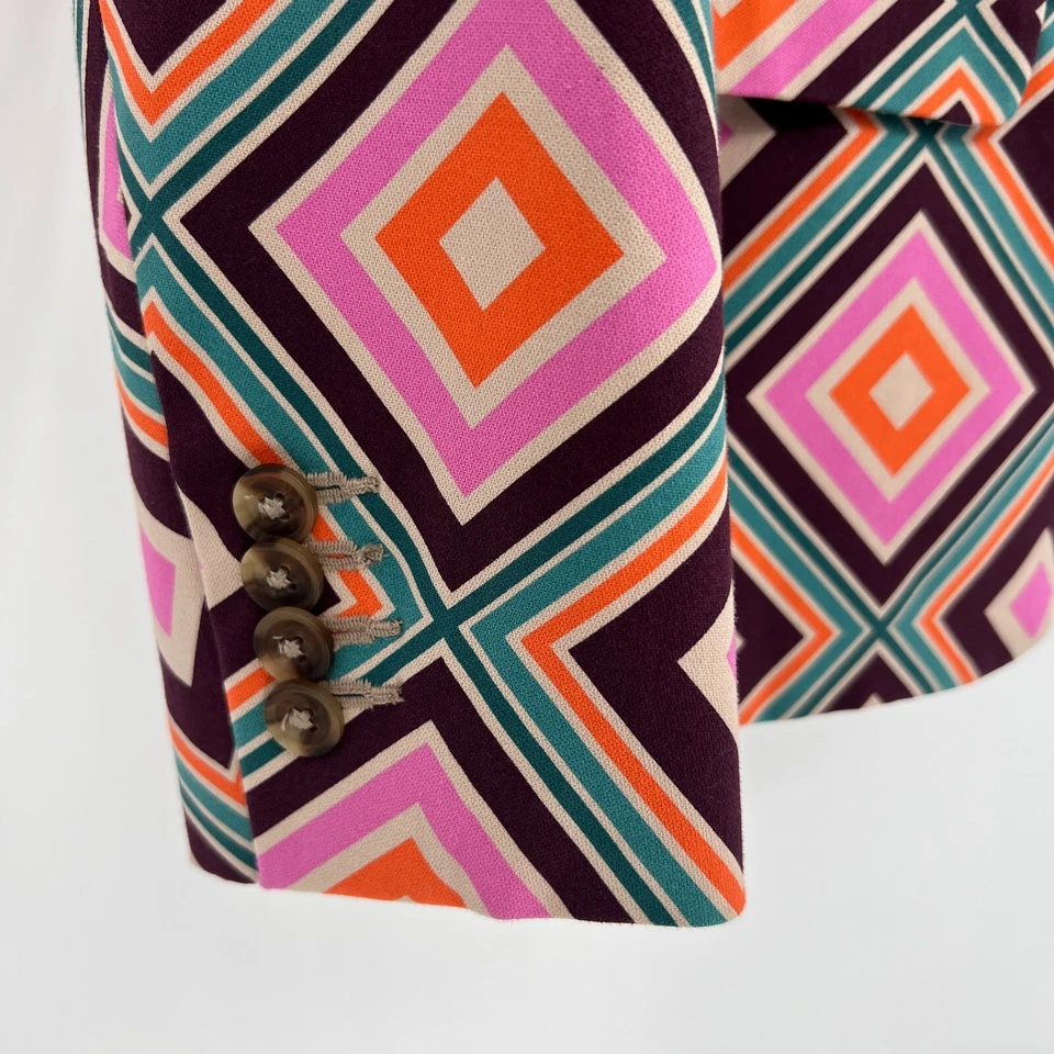 Blazer Mr Turk Para Hombres 36 Rosa Argyle Colorido Retro Chaqueta Abrigo Deportivo Geométrico Años 70 Foto 4 de 4