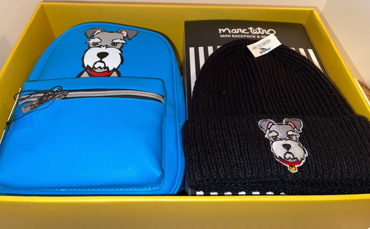 Marc Tetro Schnauzer Blue Mini Backpack MARC TETRO Schnauzer Dog Blue Small Mini Backpack, New With  main image 2
