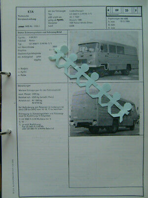 Truck IFA LD 3000 FR 3 M MZ Robur 1982 GDR Car Letter KTA Template for Registration
