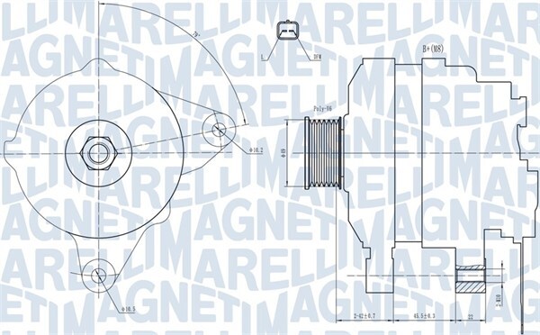 MAGNETI MARELLI 063731665010 Alternator for CITROËN,PEUGEOT