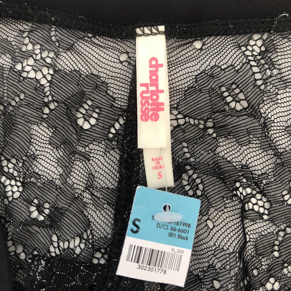 Bragas Charlotte Russe negras con cordones talla S nuevas con etiquetas Foto 2 de 3