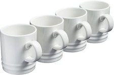 Colourful Stoneware Mugs Set of 4 Tea Coffee Drinking Cups 350ml in 10 Colours