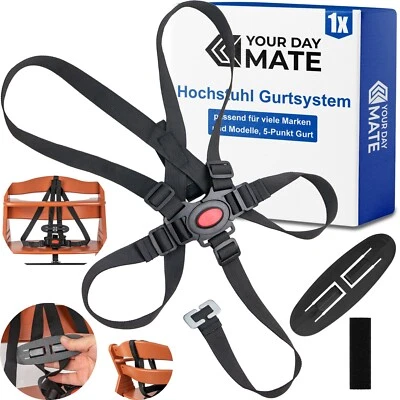 YOUR DAY MATE Hochstuhl 5-Punkt Gurtsystem kompatibel mit Hauck Alpha Stokke Tripp Trapp Roba
