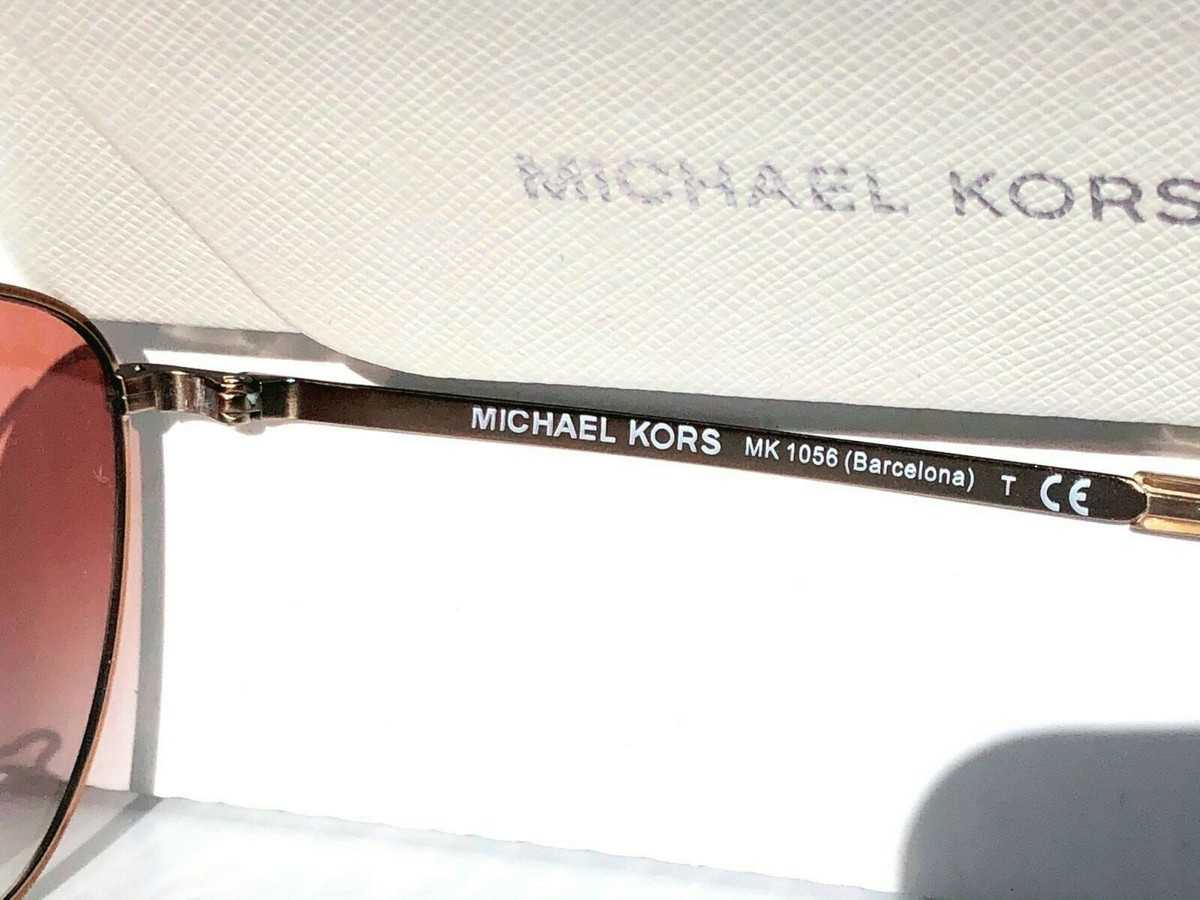 Michael Kors Sunglasses MK1056 Barcelona 1003D0 58:15 Burgundy Aviator Polarized NEW Michael Kors Barcelona Mink Brown Mirror Aviator Womens  main image 3