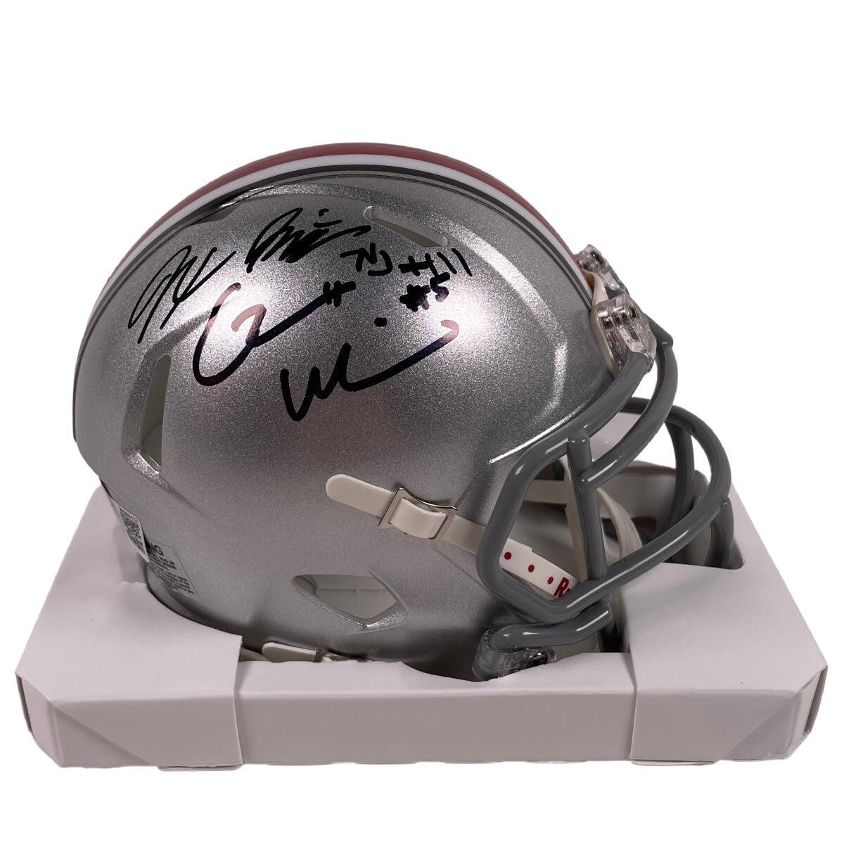 Jaxson Smith-Njigba & Garrett Wilson Signed Mini Helmet OSU Autographed BAS