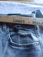 NEW Wild Fable Highest Rise Button Fly Blue Denim Raw Hem Mom Shorts Women Sz. 6