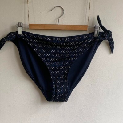 Fat Face Bikini Bottoms Size 16 Wide Tie side New Navy Ikat Print Beach