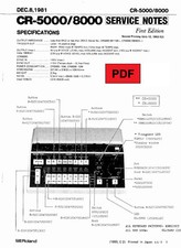 Roland CR-5000 / CR-8000 Service Manual with Electronic Schematics