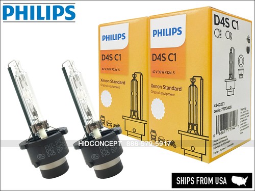 Philips D4S OEM 4300K HID Xenon Headlight bulbs w/COA label 42402C1 35W ...
