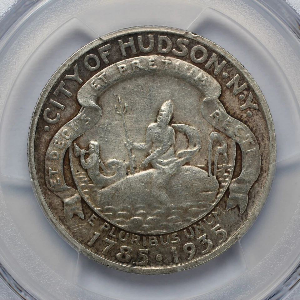 1935 Hudson Commemorative Silver Half Dollar PCGS Genuine Cleaned AU Detail - Image 3 of 4