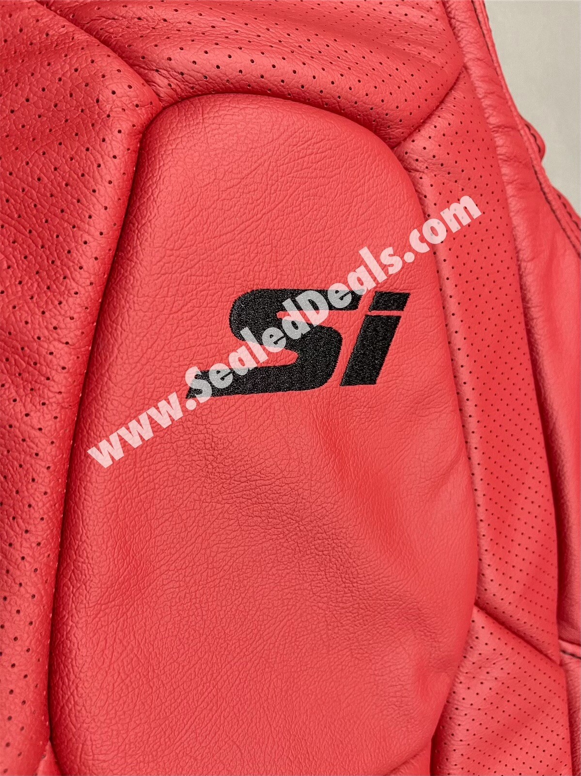 Custom Red Leather Seat Covers for 10th Gen Honda Civic Coupe Si 2017