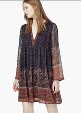 BNWT Mango Floral Ethnic Print Dress Tunic Size 6