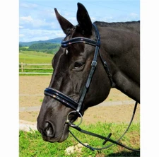 FSS STELLAR Curve CRYSTAL RHINESTONE PIPING EDGE Comfort PATENT Bridle NO CRANK