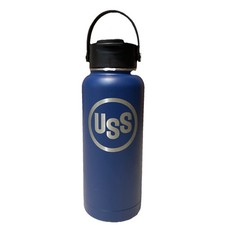 Botella de agua aislada de acero inoxidable RTIC 32 oz - boca ancha - logotipo de acero de EE. UU.