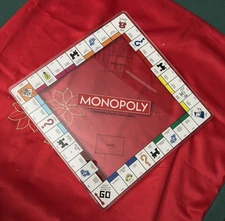 Monopoly Glass Tempered Game Board Only Property Trading Hasbro Tabletop Game