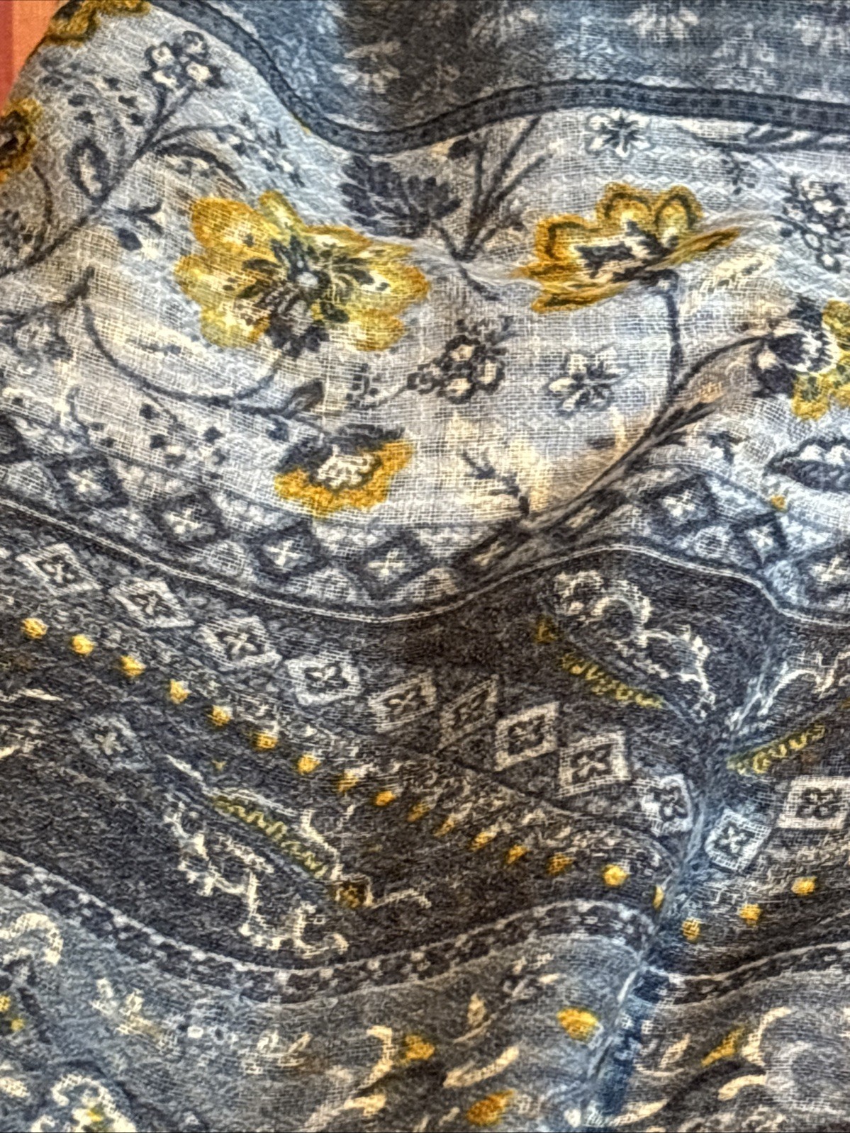 Springfield Large Rectangular Blue Scarf With Flo… - image 3