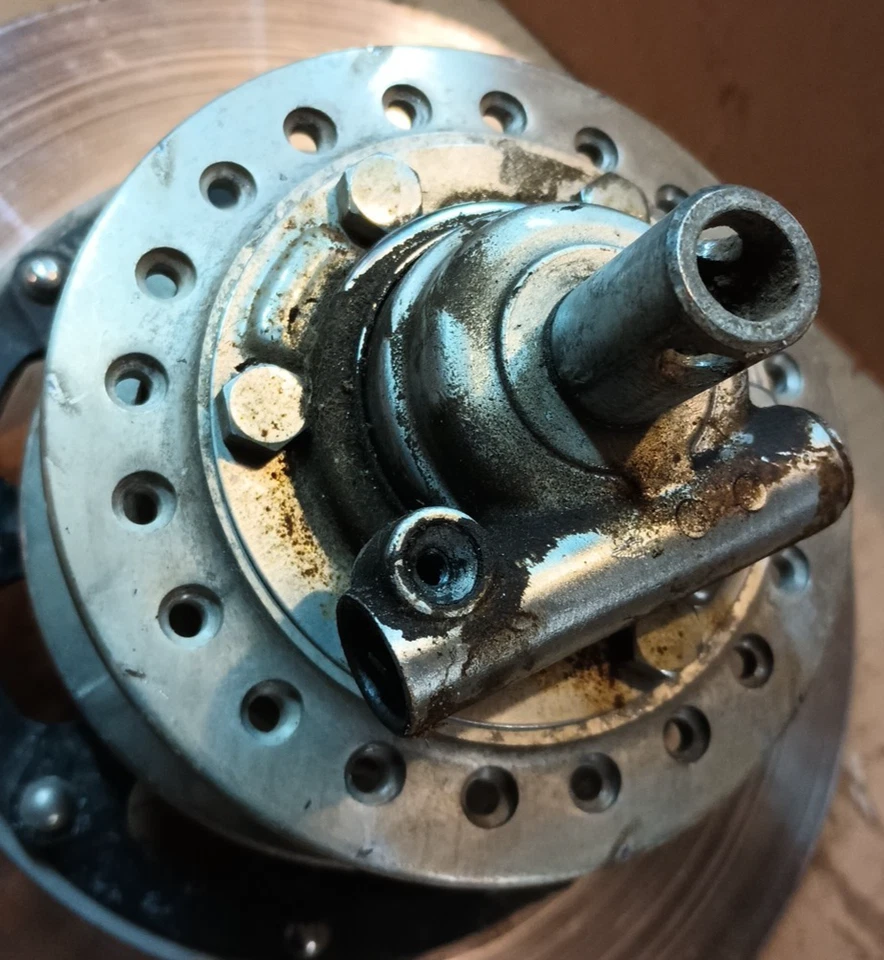 Disco de freno doble cubo rueda delantera Honda CB500 CB550K F cuatro CB500T CB450 1971-1978 Foto 2 de 4